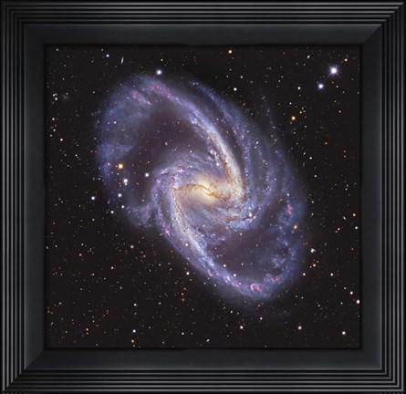 Framed NGC 1365, Double-Barred Spiral Galaxy in the Constellation Fornax Print