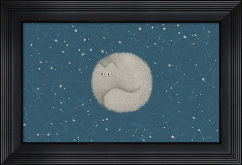 Framed Celestial Cat, Lightness Print