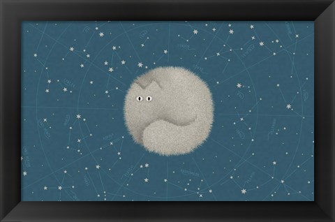 Framed Celestial Cat, Lightness Print