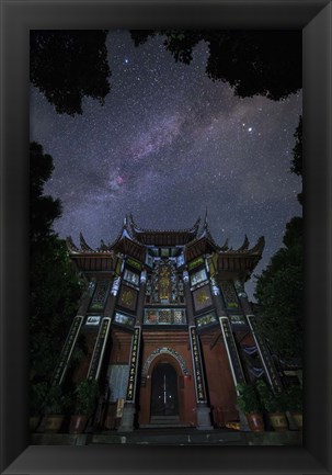 Framed Milky Way Appears Above An Ancient Temple Print