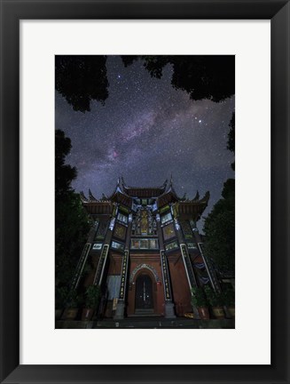 Framed Milky Way Appears Above An Ancient Temple Print