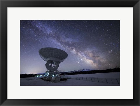 Framed Milky Way Rises Above a Radio Telescope at the Nanshan Observatory, China Print