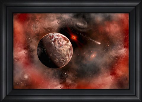 Framed Alien Exoplanet Orbiting Its Distant Sun 1 Print