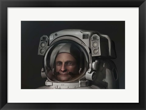 Framed 3D Model of An Astronaut in An EVA Space Suit Print