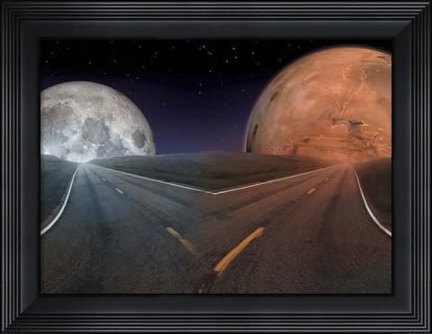 Framed Future of Space Exploration: To the Moon Or Mars? Print