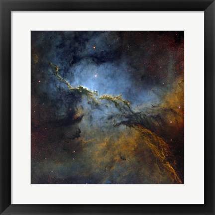 Framed Fighting Dragons Nebula, NGC 6188, in the Constellation Ara Print