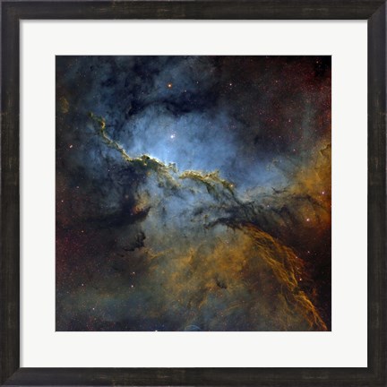 Framed Fighting Dragons Nebula, NGC 6188, in the Constellation Ara Print