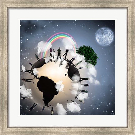 Framed Eco Earth Community Print