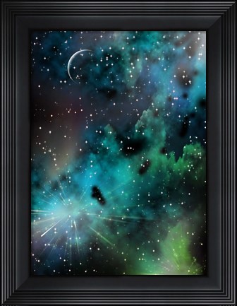 Framed Vivid Colors in Deep Space Print