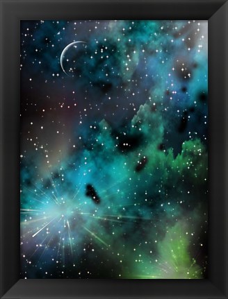 Framed Vivid Colors in Deep Space Print