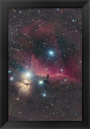 Framed Horsehead Nebula and Flame Nebula Print