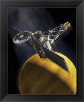 Framed Artist&#39;s Concept of the Mariner 2 Space Probe Passing Venus Print