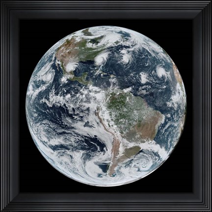 Framed Loose Chain of Tropical Cyclones Lined Up Across the Western Hemisphere Print