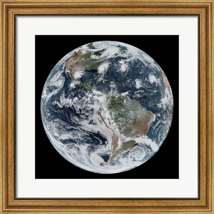 Framed Loose Chain of Tropical Cyclones Lined Up Across the Western Hemisphere Print