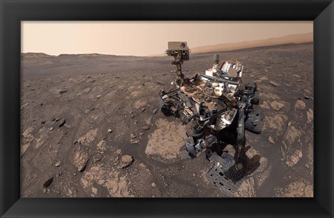 Framed Curiosity&#39;s Selfie at the Mary Anning Location On Mars Print