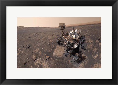 Framed Curiosity&#39;s Selfie at the Mary Anning Location On Mars Print