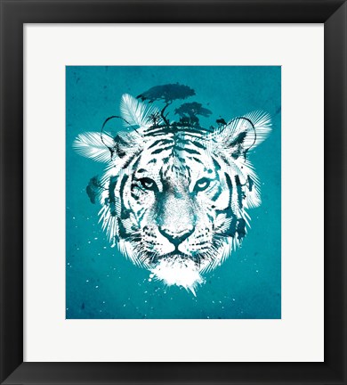 Framed White Tiger Print