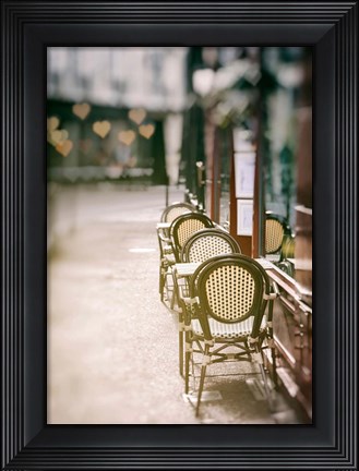Framed Cafe Chairs on Quiet Village Street Print