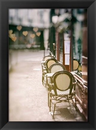 Framed Cafe Chairs on Quiet Village Street Print