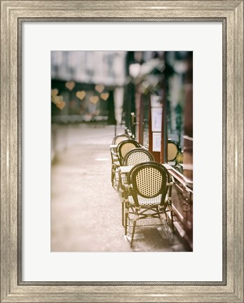 Framed Cafe Chairs on Quiet Village Street Print