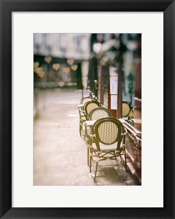 Framed Cafe Chairs on Quiet Village Street Print