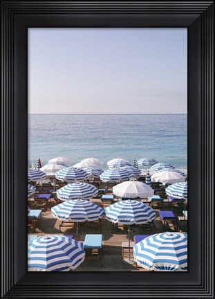 Framed French Riviera Sea Stripes Print