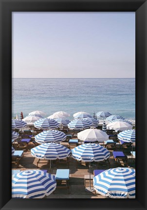 Framed French Riviera Sea Stripes Print