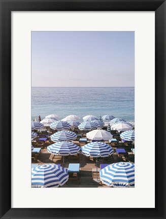 Framed French Riviera Sea Stripes Print