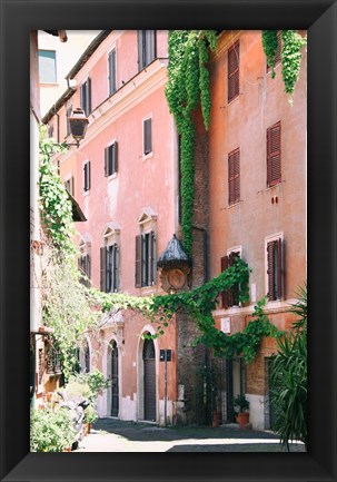 Framed Pink Buildings in Rome Print