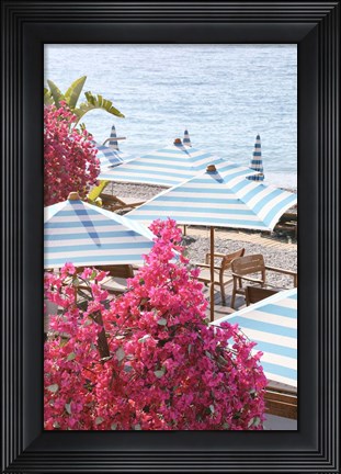 Framed Pink White and Blue on The Riviera Print