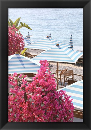 Framed Pink White and Blue on The Riviera Print