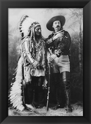 Framed Buffalo Bill and Sitting Bull in 1897 Print