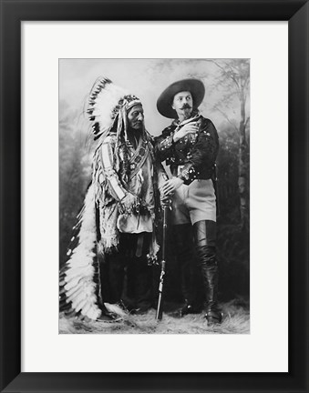 Framed Buffalo Bill and Sitting Bull in 1897 Print