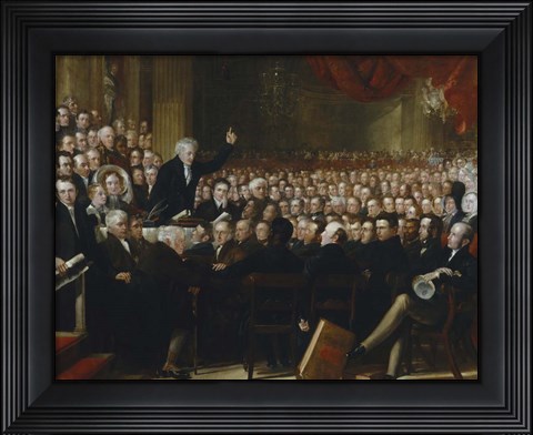 Framed 1840 convention of the British and Foreign Anti-Slavery Society Print