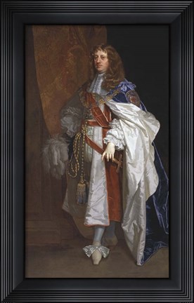 Framed Edward Montagu the First Earl of Sandwich, by Sir Peter Lely Print