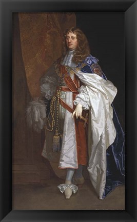 Framed Edward Montagu the First Earl of Sandwich, by Sir Peter Lely Print