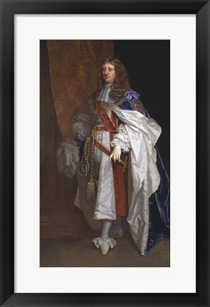 Framed Edward Montagu the First Earl of Sandwich, by Sir Peter Lely Print