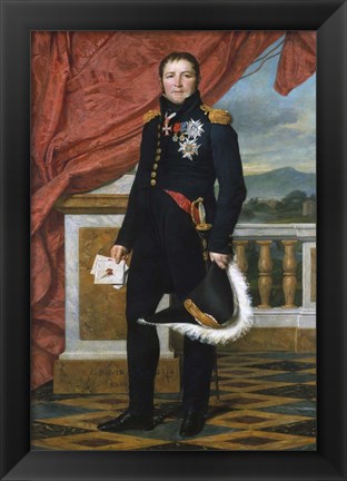 Framed French General and Statesman Etienne Maurice Gerard Print