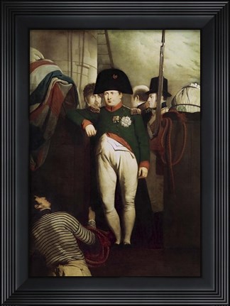 Framed Napoleon Bonaparte on the gangway of the HMS Bellerophon Print