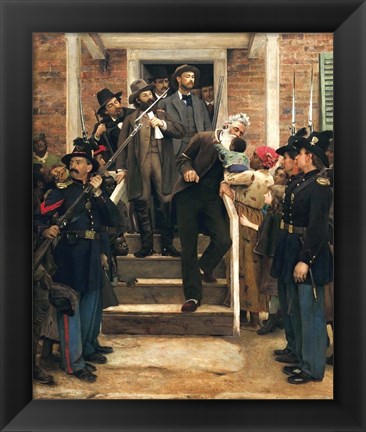 Framed Abolitionist John Brown descending stairs from the County Jail Print