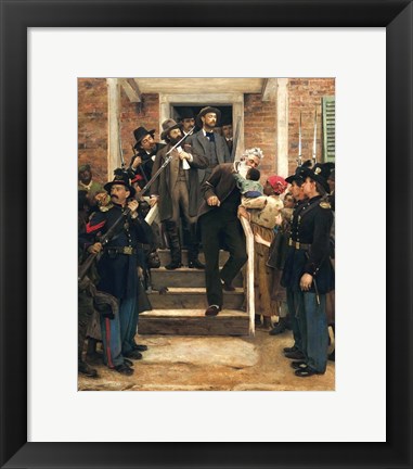 Framed Abolitionist John Brown descending stairs from the County Jail Print