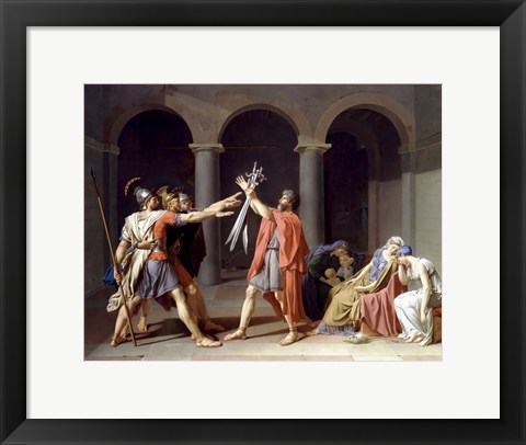 Framed Three ancient Roman Horatii Brothers Print