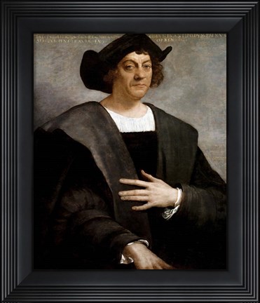 Framed Christopher Columbus, by Sebastiano del Piombo, 1519 Print