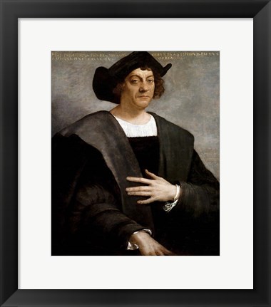 Framed Christopher Columbus, by Sebastiano del Piombo, 1519 Print