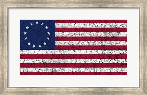 Framed 13 star Betsy Ross American flag Print