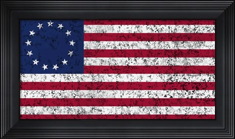 Framed 13 star Betsy Ross American flag Print