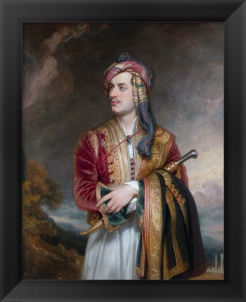 Framed Lord Byron in Albanian Dress Print