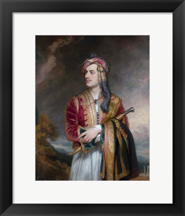 Framed Lord Byron in Albanian Dress Print