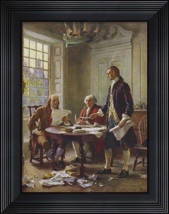 Framed Writing of the Declaration of Independence Print
