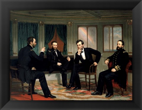 Framed Historic Meeting of the Union High Command during The American Civil War Print